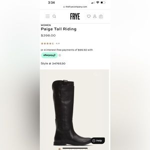 Frye black boots size 7